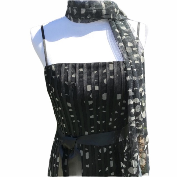 JS Collection Black Fit Flare Cocktail Dress Size 8 - Picture 2 of 10